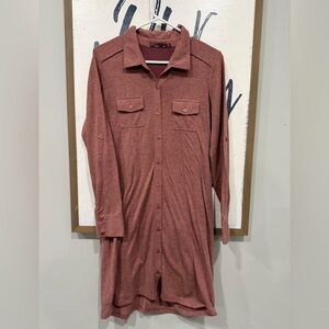 EUC Prana Besha Maroon Shirt Dress